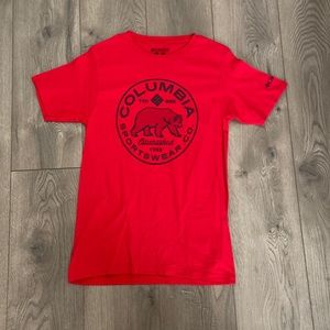Mens Columbia Sportswear T-Shirt Size Mens Small Color Red Black Used
